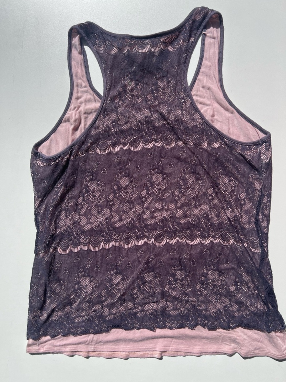 Layered Lace Racerback Tank - Pink & Purple - Picture 6 of 9